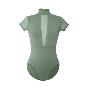 Tina Cap Sleeve Mesh Leotard - 2 Colors