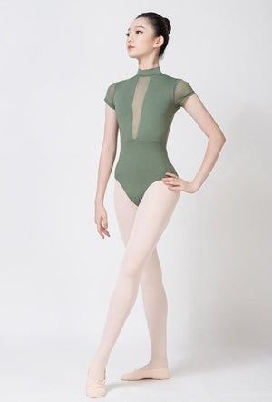 Tina Cap Sleeve Mesh Leotard - 2 Colors