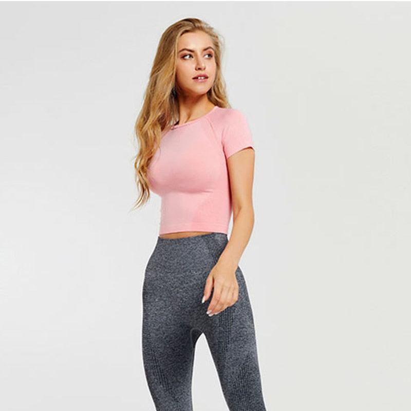 Katie Seamless Crop Tee - 3 Colors