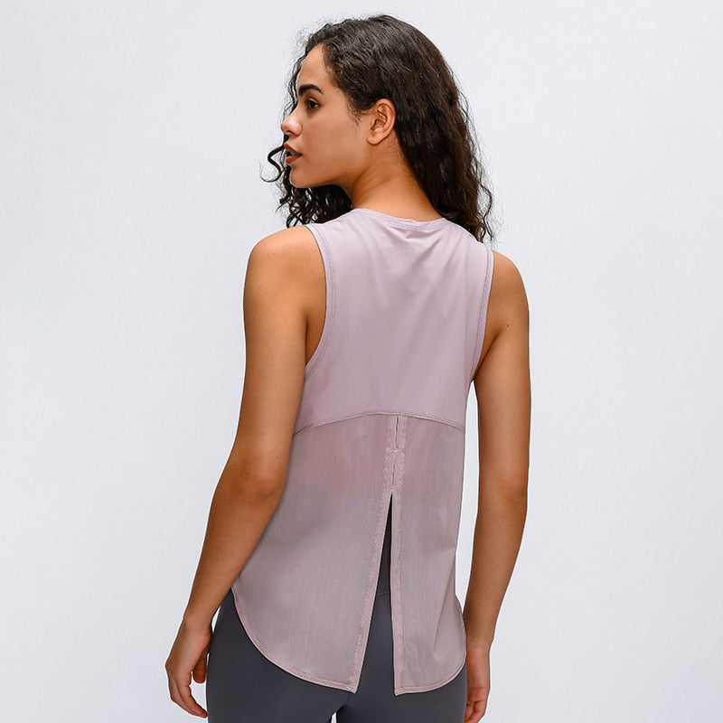 Amy Mesh Back Tie Tank - 14 Colors