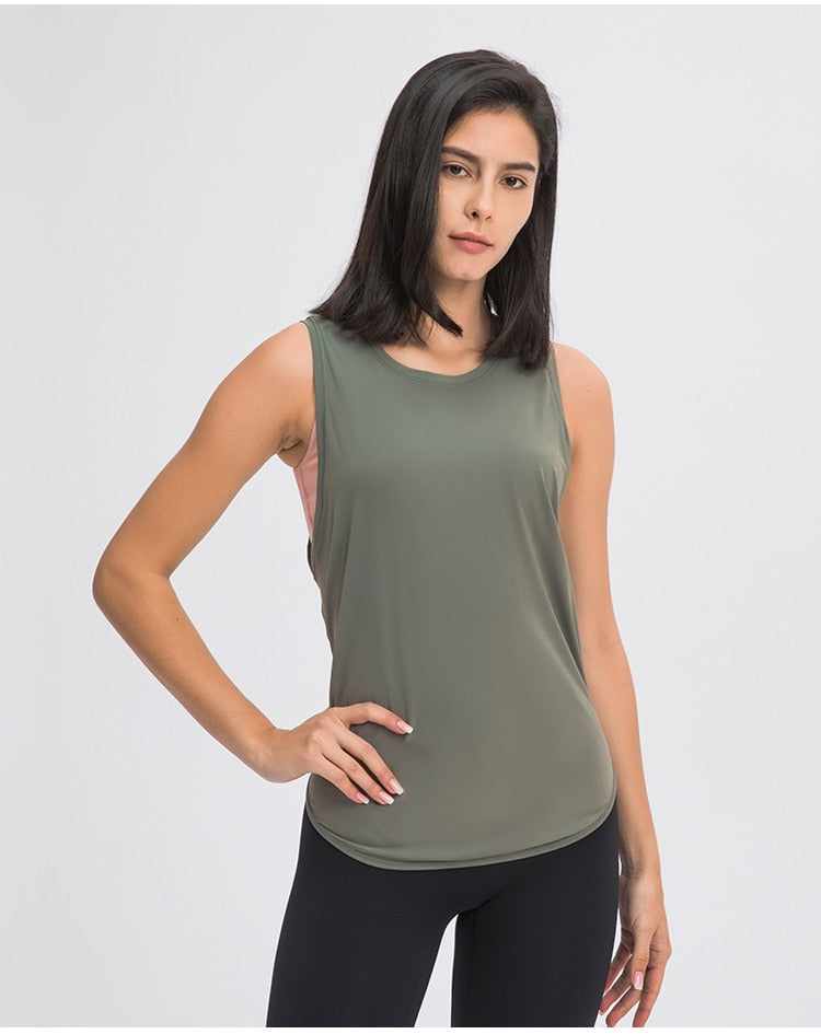 Amy Mesh Back Tie Tank - 14 Colors