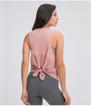 Amy Mesh Back Tie Tank - 14 Colors